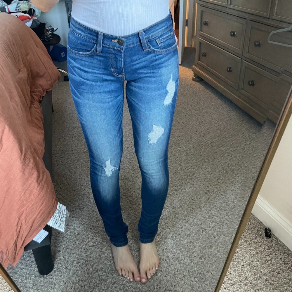 Flying monkey low rise skinny blue jeans